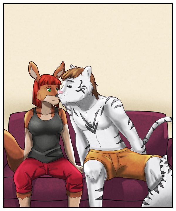 Theo gives Sheila a kiss.