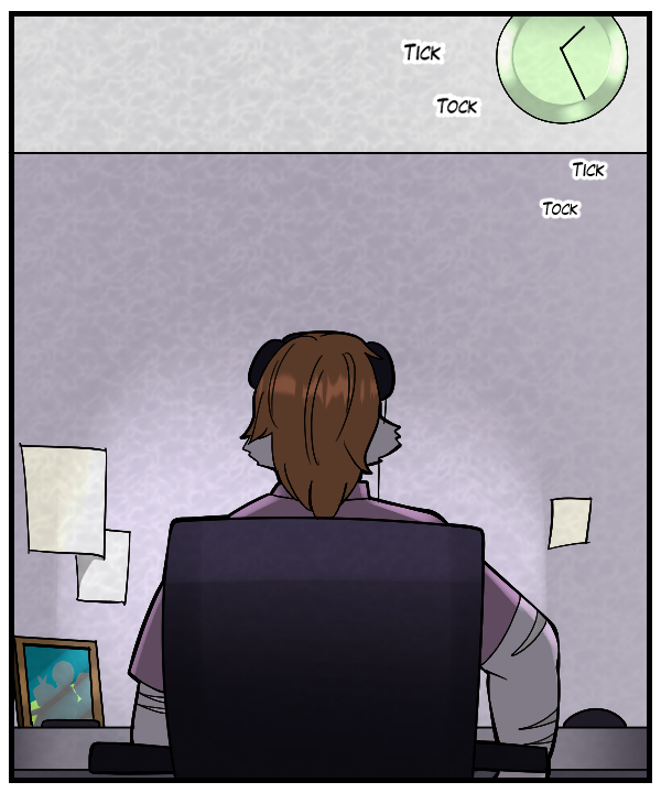Now, we see Theo from behind as he continues working.
