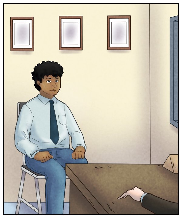 The recruiter is silent.