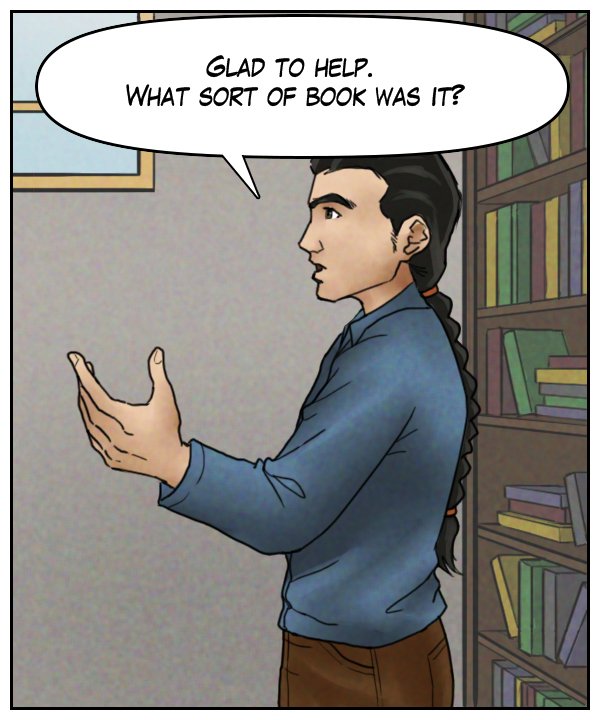 Lightfoot: “Glad to help. What sort of book was it?”