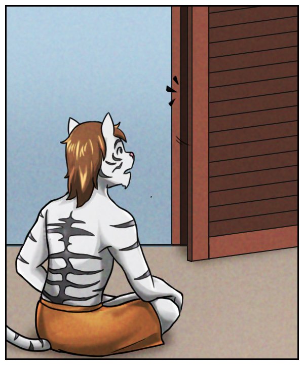 Softly, the closet door opens.