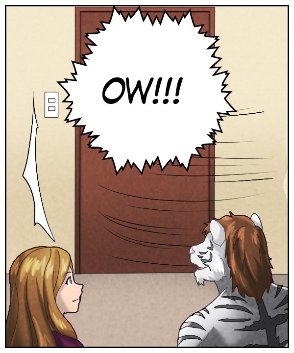 The door slams as Morton screams “OW!!!”