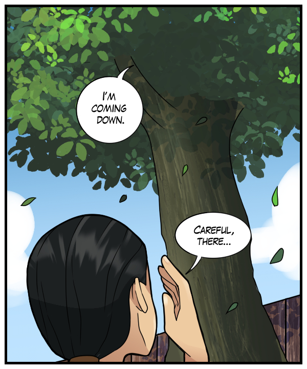 Cora: “I’m coming down.” Lightfoot: “Careful, there…”