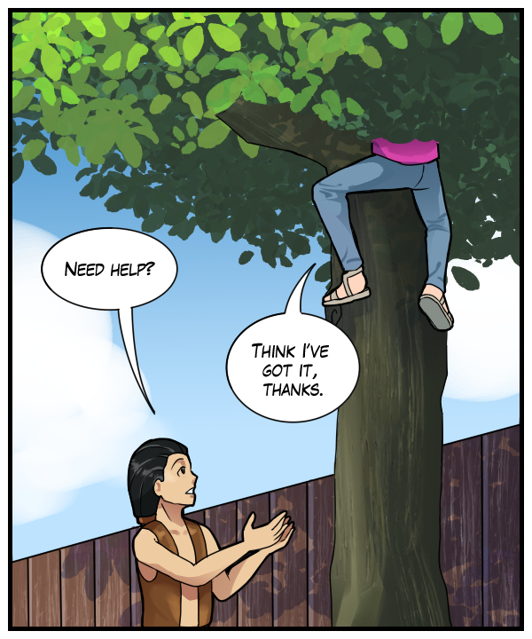Lightfoot: “Need help?” Cora: “Think I’ve got it, thanks.”