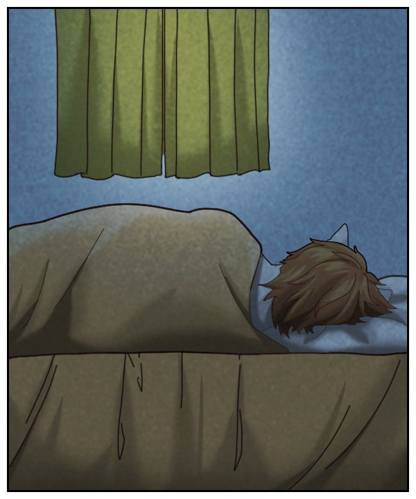 Theo in bed, trying to sleep.
