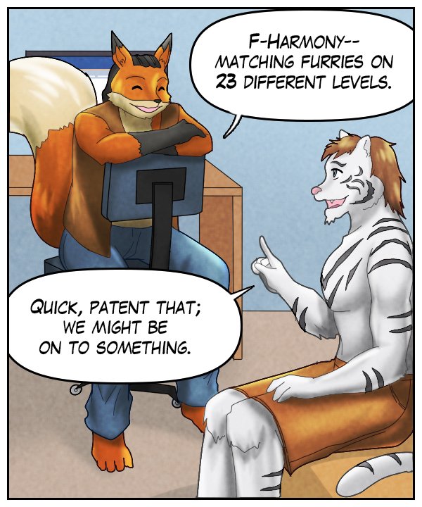 Lightfoot: “F-Harmony – matching furries on 23 different levels.” Theo: “Quick, patent that; we might be on to something.”