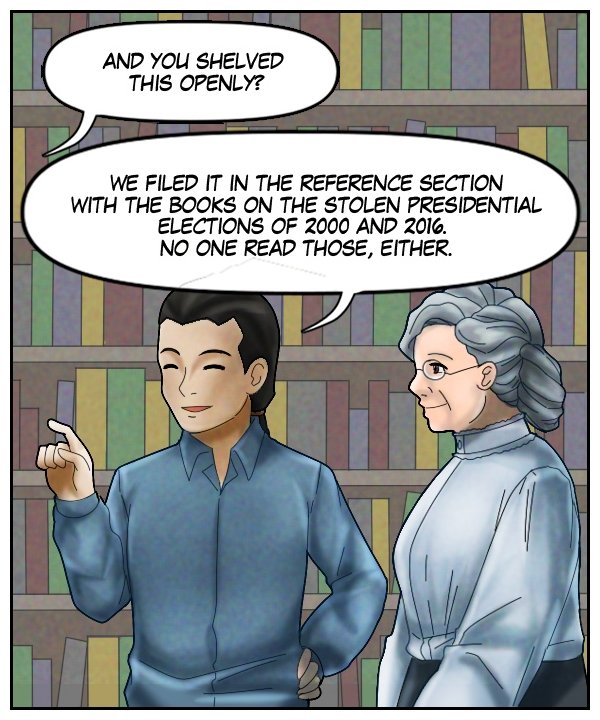 Voice Out of Frame: “And you shelved this openly?” Lightfoot: “We filed it in the reference section with the books on the stolen presidential elections of 2000 and 2016. No one read those, either.”