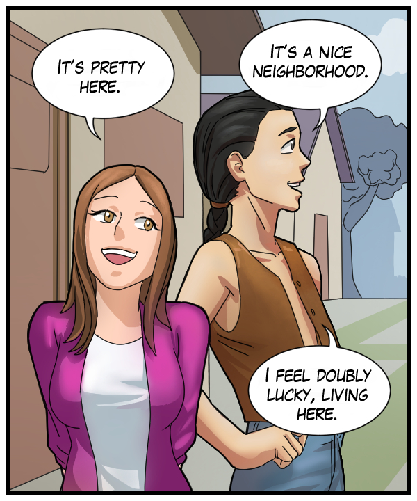 Cora: “It’s pretty here.” Lightfoot: “It’s a nice neighborhood. I feel doubly lucky, living here.”