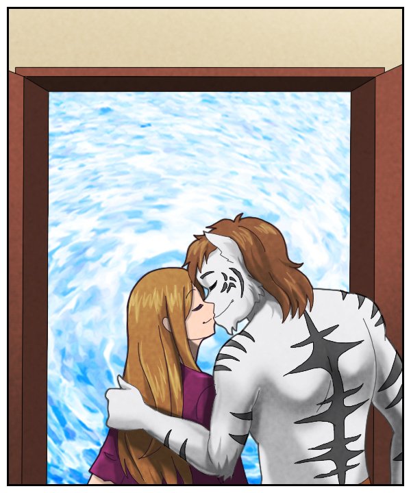 They share another kiss.