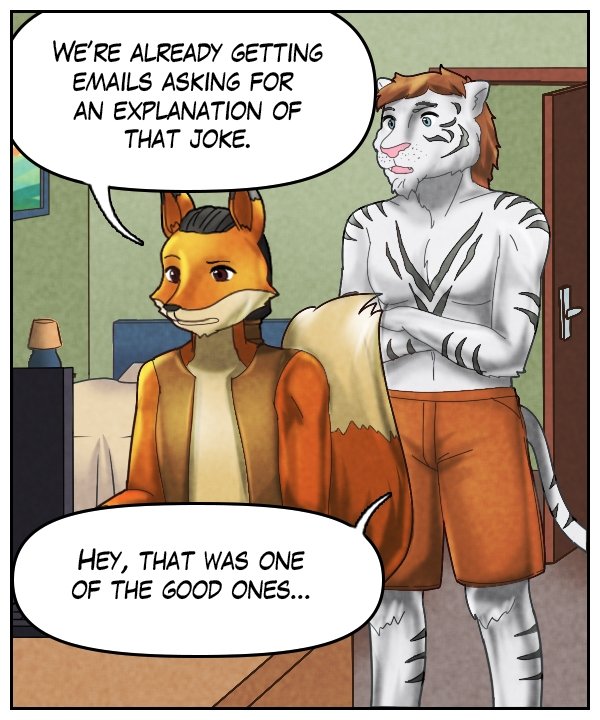“We’re already getting emails asking for an explanation of that joke.” Theo: “Hey, that was one of the good ones…”