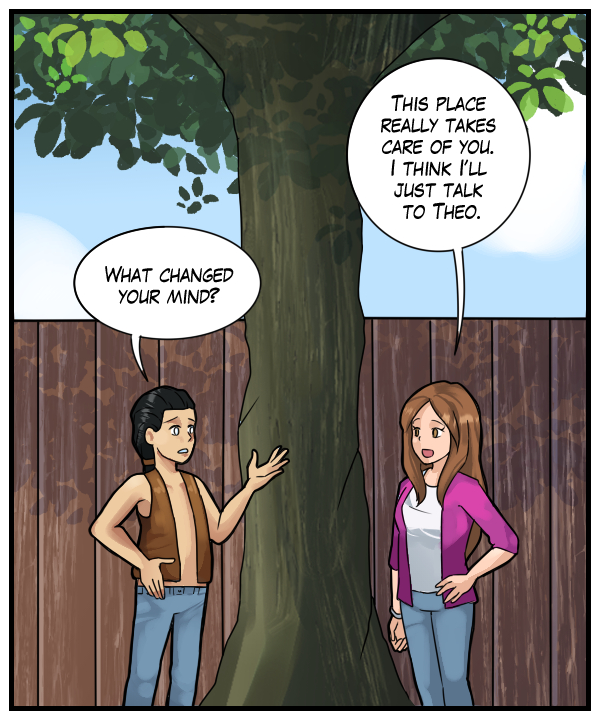Cora: “This place really takes care of you. I think I’ll just talk to Theo.” Lightfoot: “What changed your mind?”