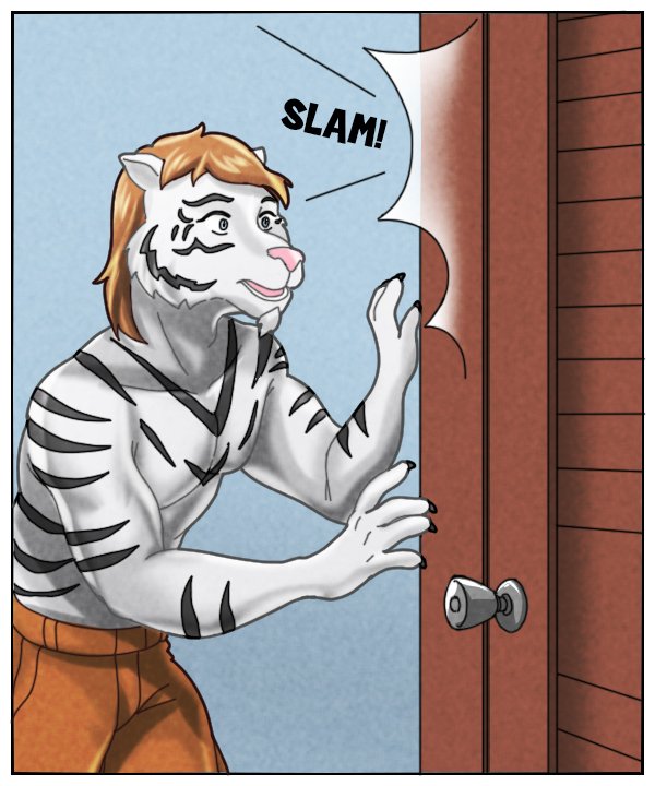 The closet door slams behind her.