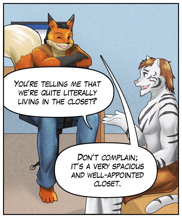 Theo: “You’re telling me that we’re quite literally living in the closet?” Lightfoot: “Don’t complain; it’s a very spacious and well-appointed closet.”
