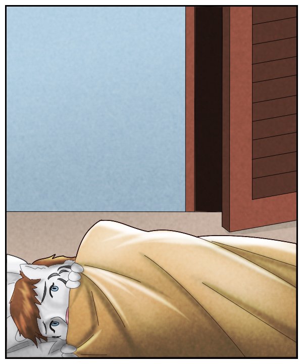 Theo’s glance shifts over his shoulder.