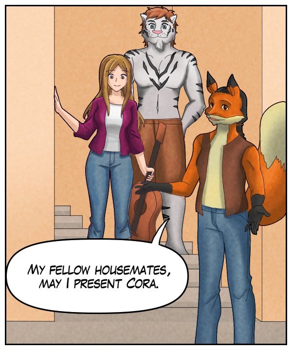 Lightfoot: “My fellow housemates, may I present Cora.”