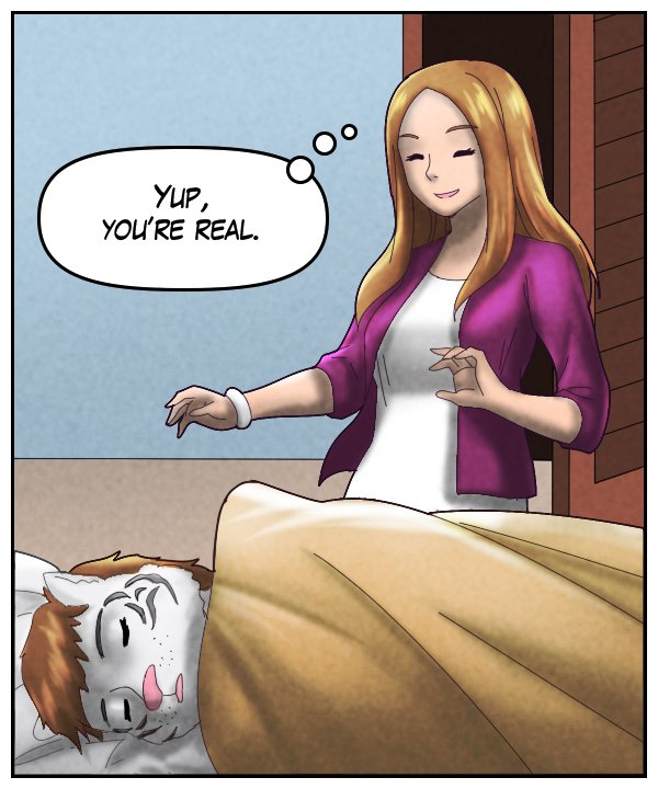 Girl (thought bubble): Yup, you’re real.