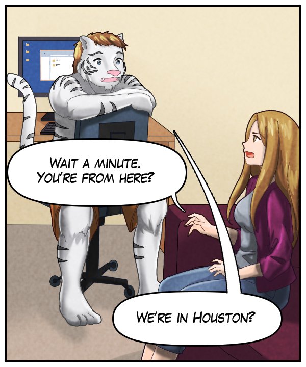 Cora: “Wait a minute. You’re from here?” Theo: “We’re in Houston?”