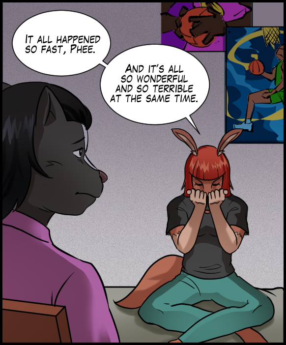 Sheila: “It all happened so fast, Phee. And it’s all so wonderful and so terrible at the same time.”