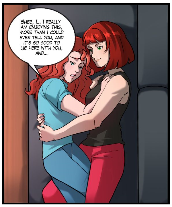 Nickey: “Shee, I… I really am enjoying this, more than I can tell you, and it’s so good to lie here with you, and…”