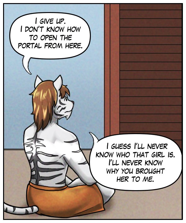Theo: “I give up. I don’t know how to open the portal from here. I guess I’ll never know who that girl is. I’ll never know why you brought her to me.”