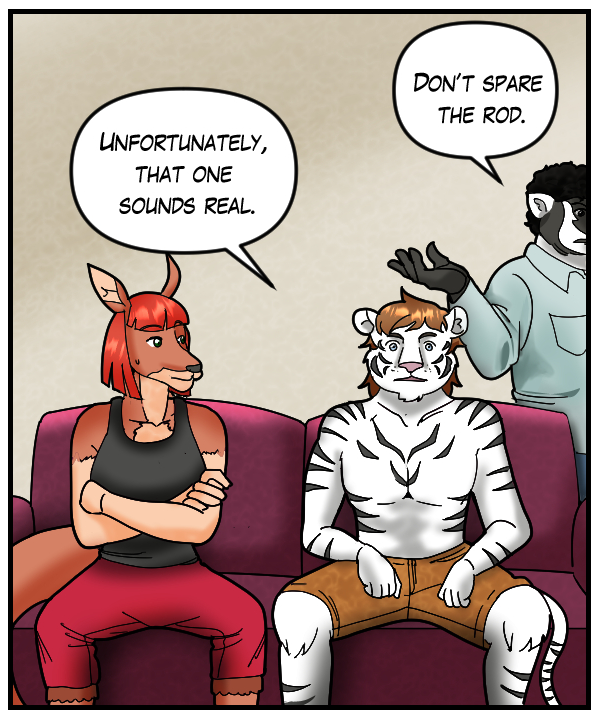 Theo: “Unfortunately, that one sounds real.” Caedmon: “Don’t spare the rod.”